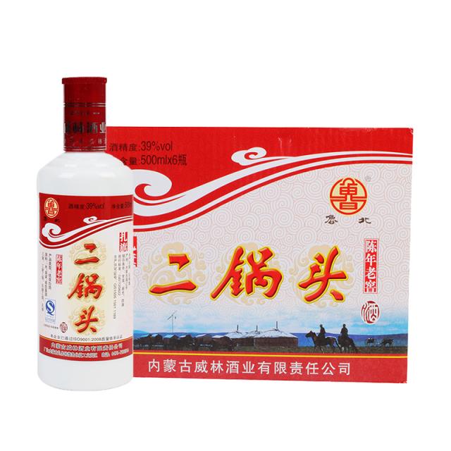 39度扎旗二锅头500ml*6/箱