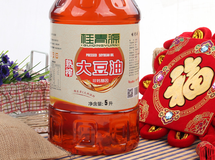 桂青源熟榨大豆油 5升\/桶