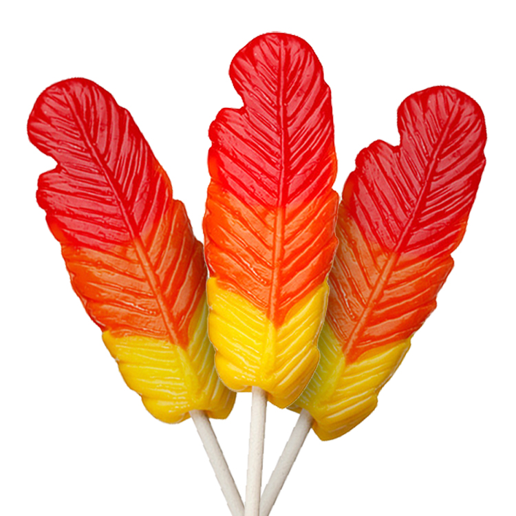 蔓可蒂 加州羽毛棒棒糖(红/橙/黄) 40g/支